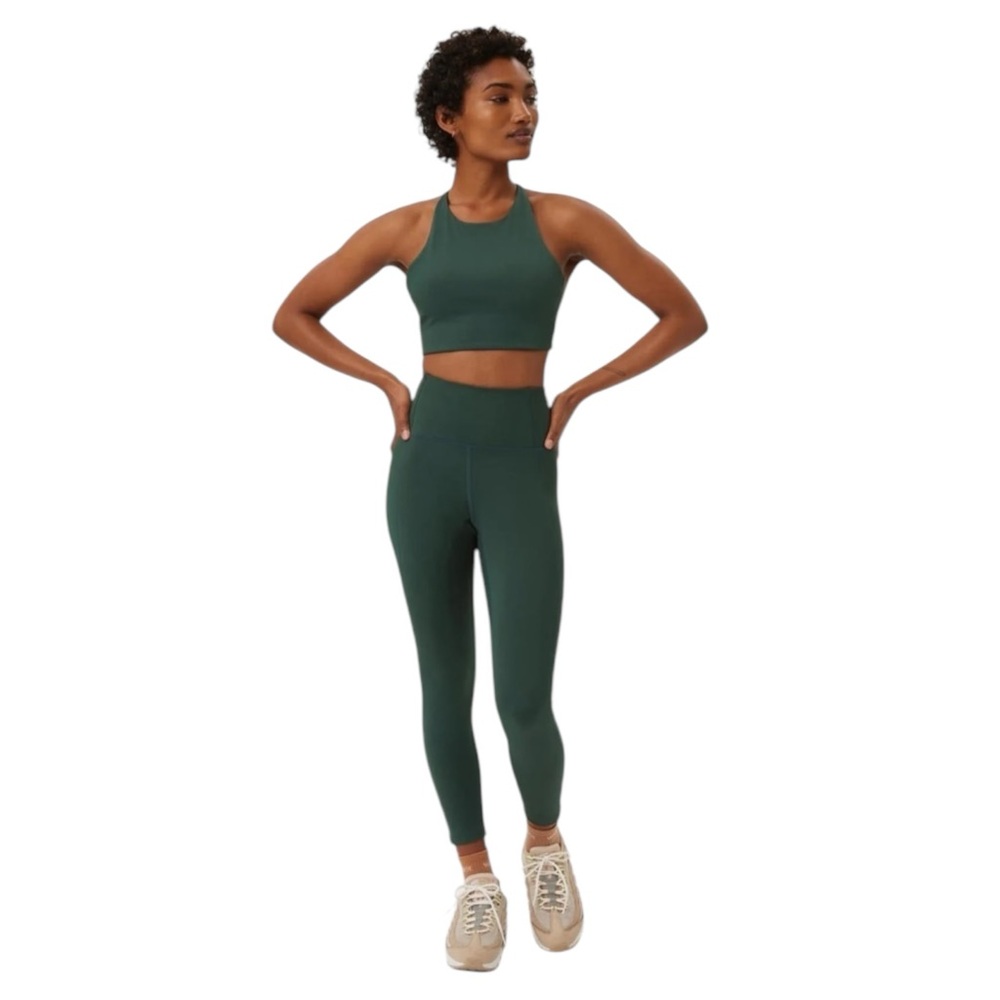 Girlfriend Collective Hunter Green Compressive High Rise Crop Leggings Pants XS